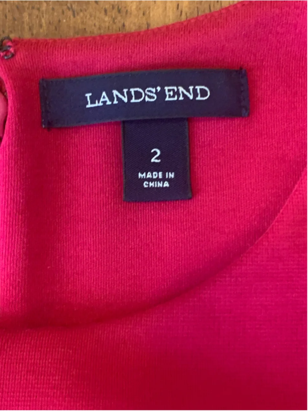 Women's Lands' End Red Sleeveless Midi Dress Size 2